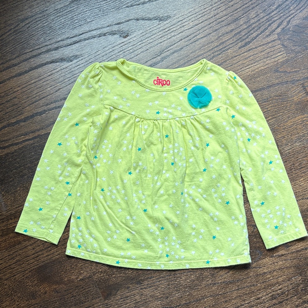 Circo Bright Green Starry Long Sleeve Tee
